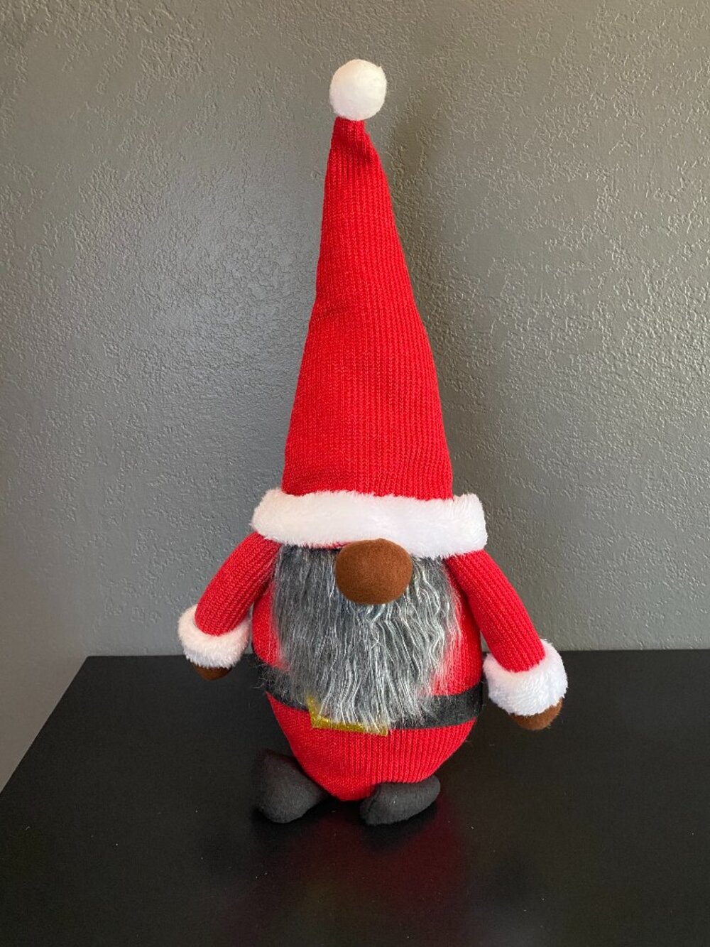 African American Black Santa Gnome Plush 18" Christmas Decor Gray Beard Red Hat